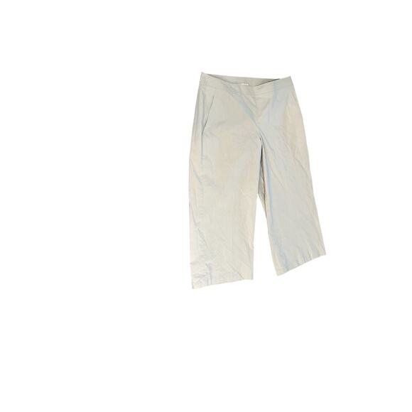Eileen Fisher KHAKI Organic Cotton CROPPED PANTS SZ M - Picture 1 of 3